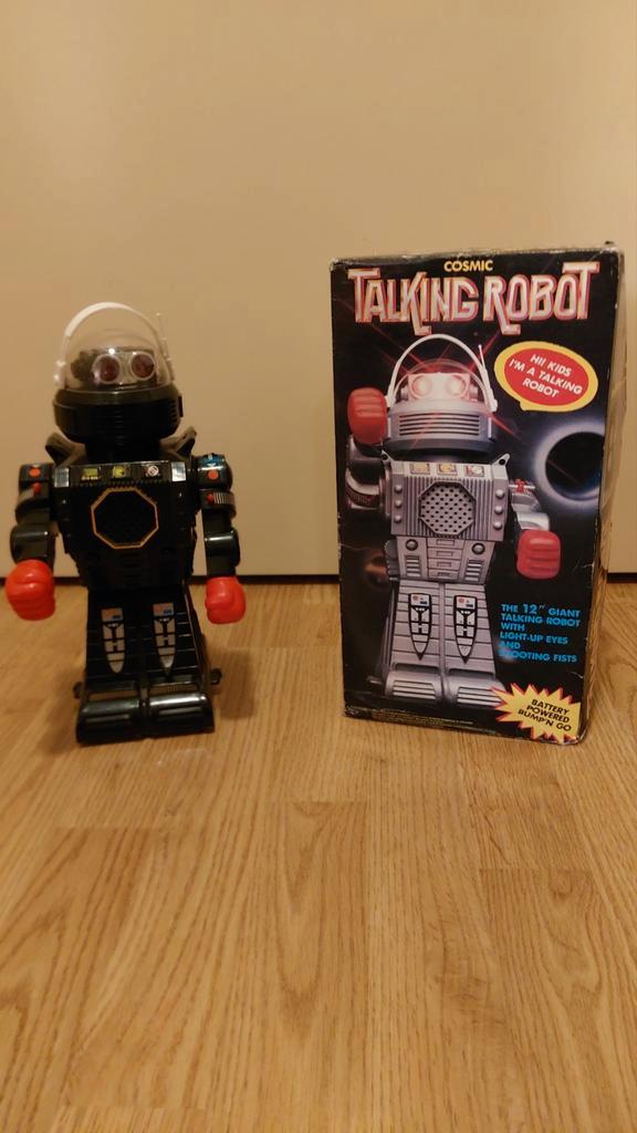 Vintage Cosmic Talking Robot met originele doos, Antiek en Kunst, Antiek | Speelgoed, Ophalen of Verzenden