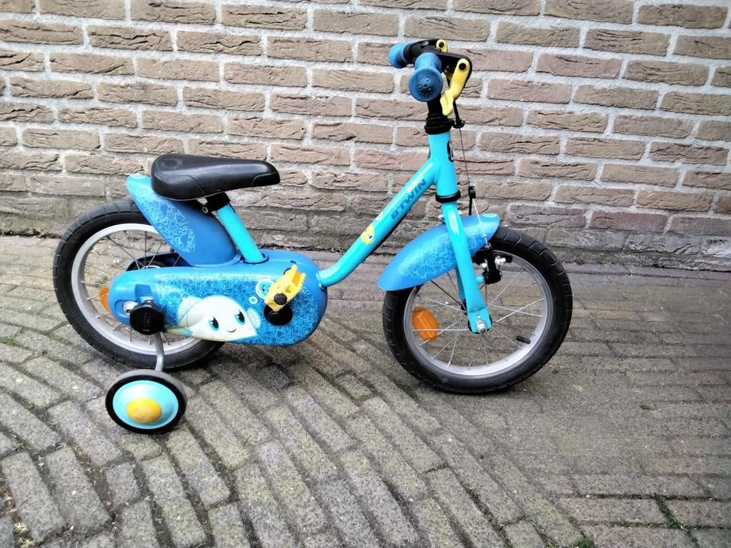 Zgan Btwin ocean blue 14 inch kinderfiets, Fietsen en Brommers, Fietsen | Kinderfietsjes, Ophalen, Zo goed als nieuw, Minder dan 16 inch