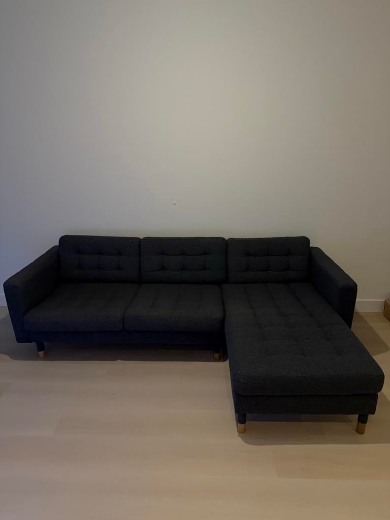 IKEA LANDSKRONA 3-zitsbank met chaise longue, Ophalen, Gebruikt, Driepersoons, 150 cm of meer
