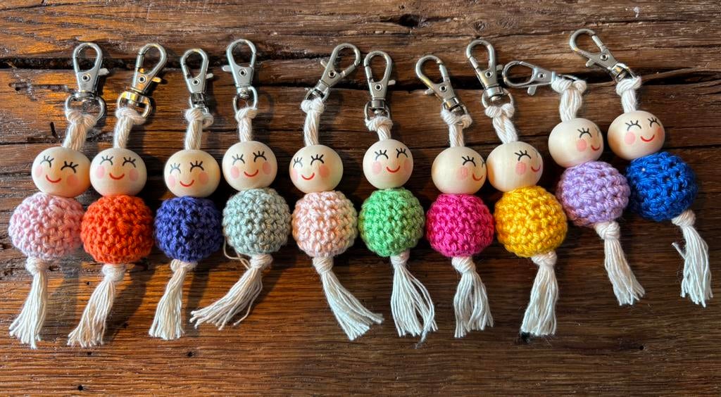 Gehaakte gelukspoppetjes sleutelhanger, Verzamelen, Sleutelhangers, Ophalen, Nieuw