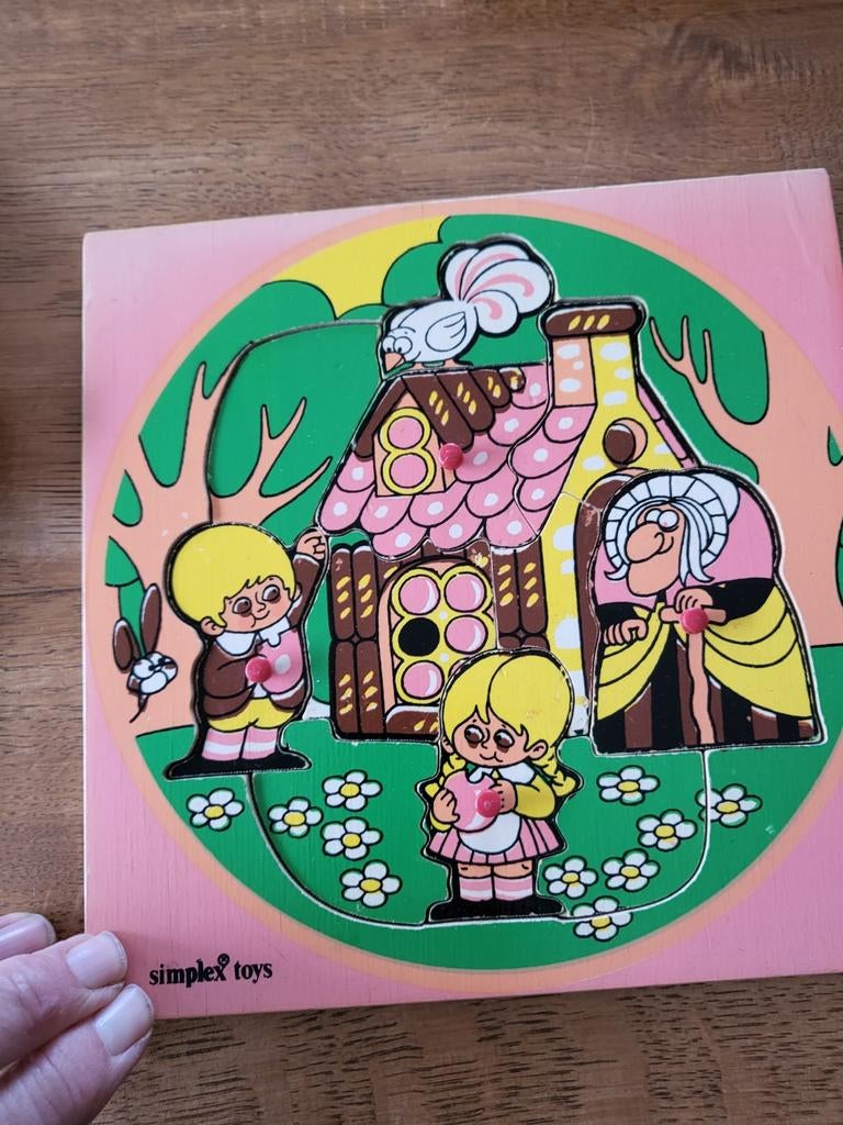 Simplex houten puzzels jaren '60/'70, Gebruikt, Ophalen of Verzenden, Van hout, 4 tot 6 jaar