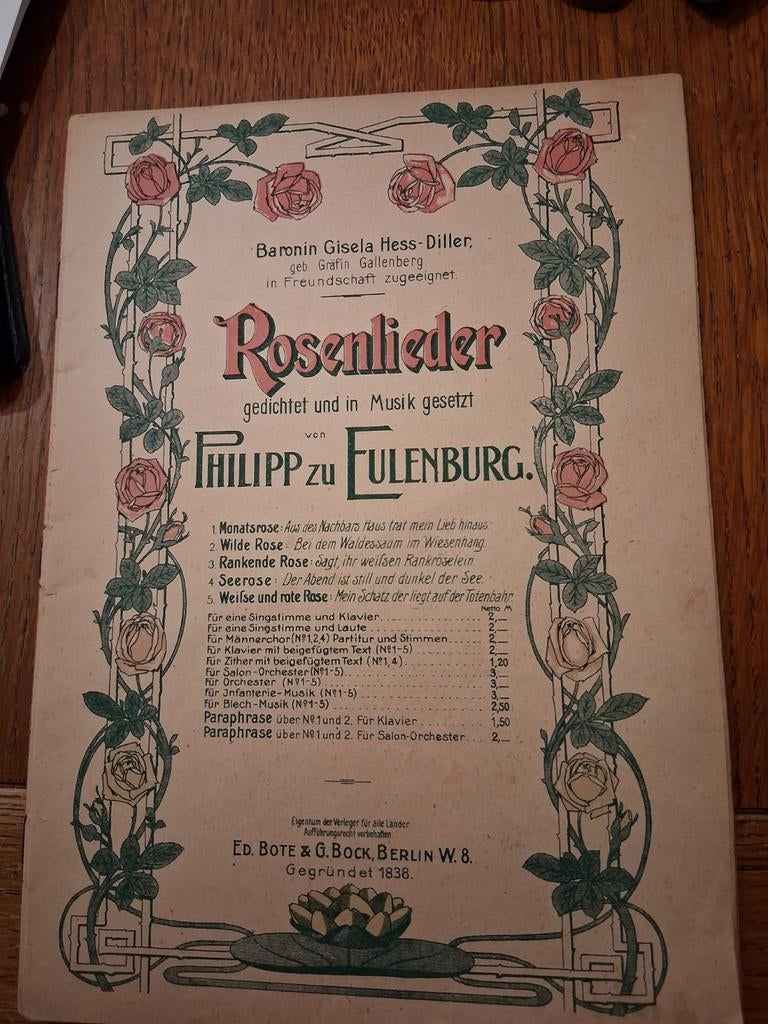 ROSENLIEDER PHILIPP zu Eulenburg, Ophalen of Verzenden, Gebruikt, Artiest of Componist, Populair