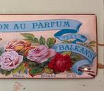 Metalen reclamekaart Savon du Parfum des Balkans, Ophalen of Verzenden, Zo goed als nieuw, Reclamebord