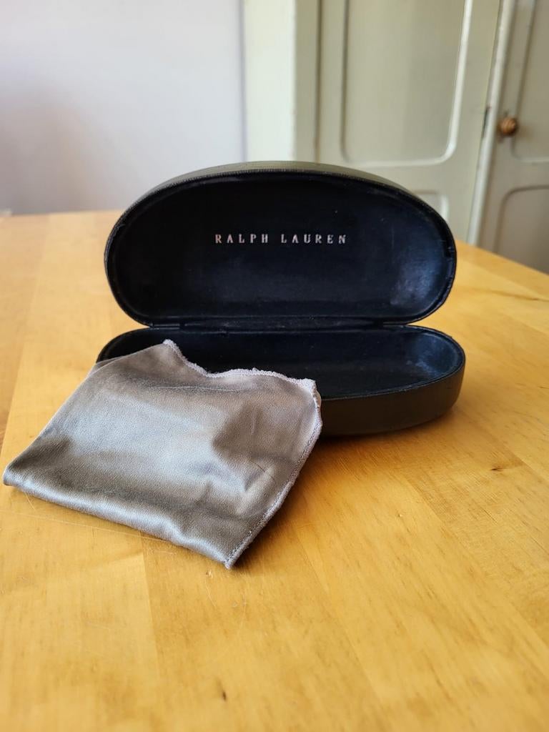 Stevige Ralph Lauren brillenkoker met brillendoekje, Ophalen of Verzenden, Zwart, Ralph Lauren