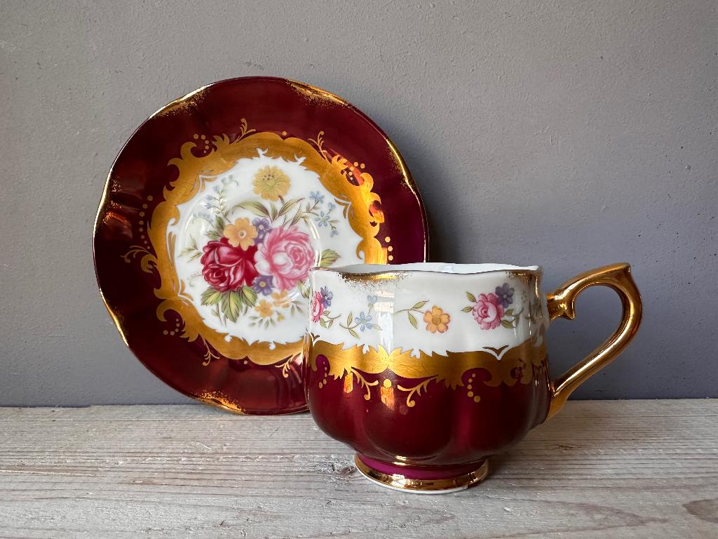 Antieke kop en schotel  O.H.C. Ohashi China, Antiek en Kunst, Ophalen of Verzenden