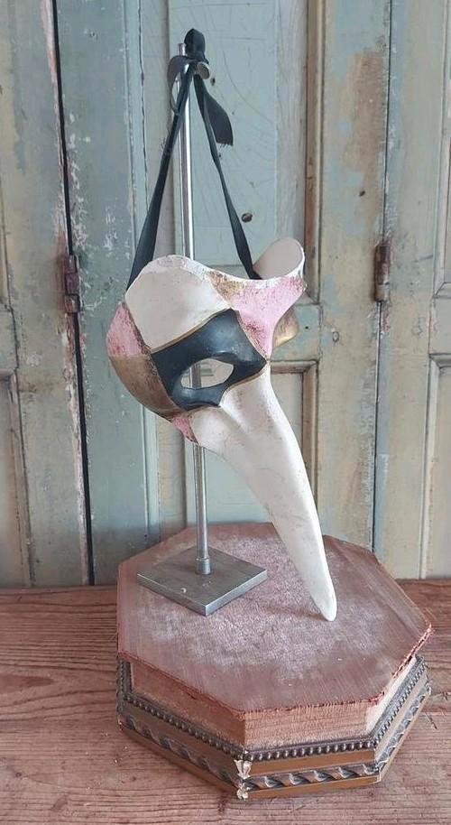 Vintage Venetiaans Masker papier- mache, Antiek en Kunst, Curiosa en Brocante, Ophalen of Verzenden