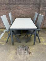 Tuintafel met 6 stoelen - Gebruikt, klaar voor ronde 2, Ophalen, Overige materialen, Gebruikt, Eettafel