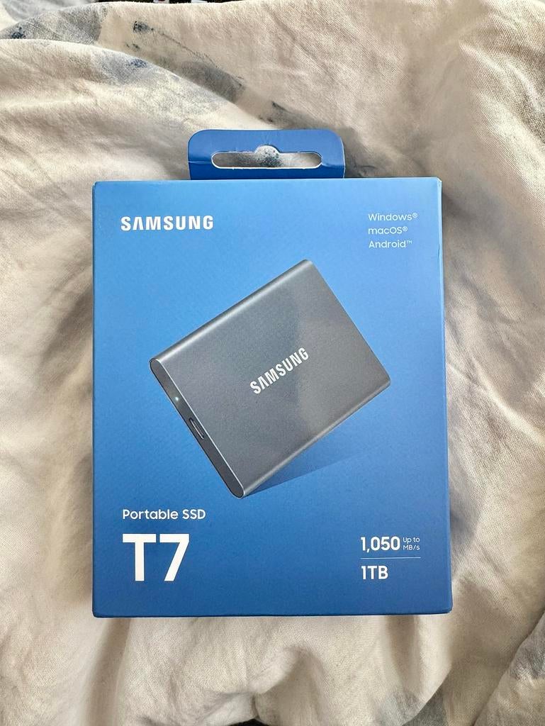 Samsung Portable SSD T7 1TB Externe SSD - Snel & Compact, Computers en Software, Harde schijven, Server, SSD, Nieuw, Ophalen of Verzenden