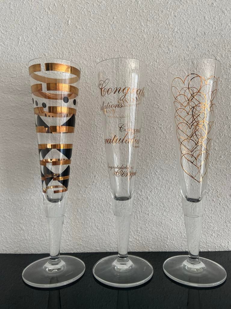Ritzenhoff Champagne Glazen Set van 6 - Feestelijke Designs, Glas of Glazen, Ophalen of Verzenden, Overige stijlen, Glas