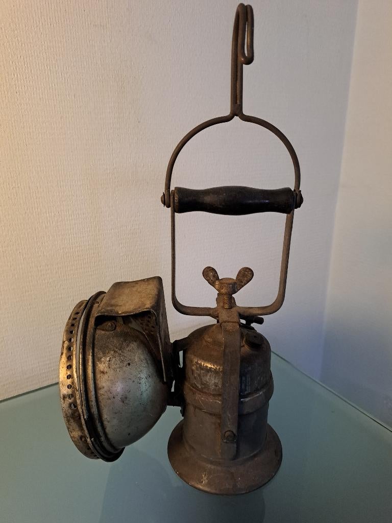 Antiek Vintage Carbidlamp Carbid Mijnlamp DB Deutsche Bahn, Ophalen of Verzenden