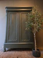 Groene biedermeier linnenkast kledingkast, Ophalen of Verzenden