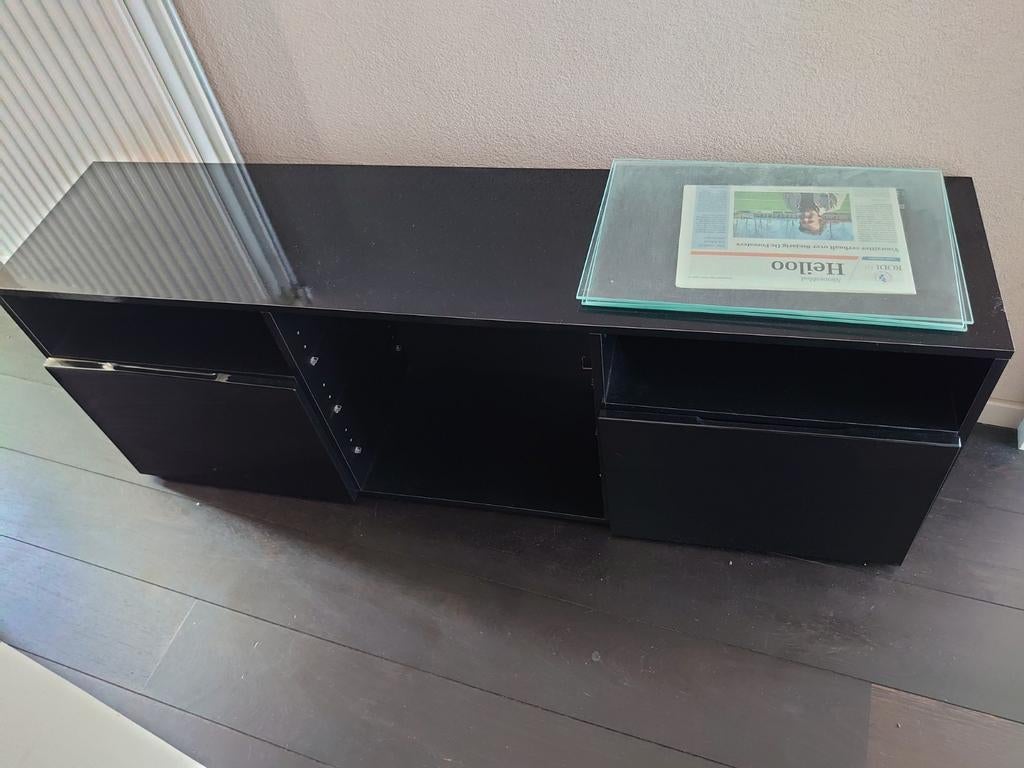 Tv meubel hoogglans zwart, Ophalen, Gebruikt, 25 tot 50 cm, Minder dan 100 cm