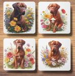 Bordeaux Dog Lente onderzetters met houder, Ophalen of Verzenden, Nieuw, Glas of Kopje