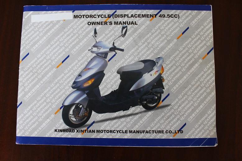Kinroad Xintian scooter owner's manual, Ophalen of Verzenden