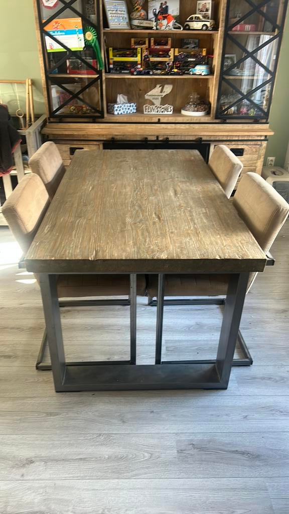 Eethoek 4 personen, Huis en Inrichting, Tafels | Eettafels, Ophalen, Gebruikt, 50 tot 100 cm, 150 tot 200 cm