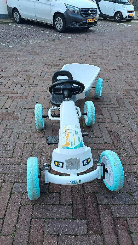 witte exit foxy skelter met laadbak, Kinderen en Baby's, Speelgoed | Buiten | Skelters, Gebruikt, Overige merken, Met kar of aanhanger