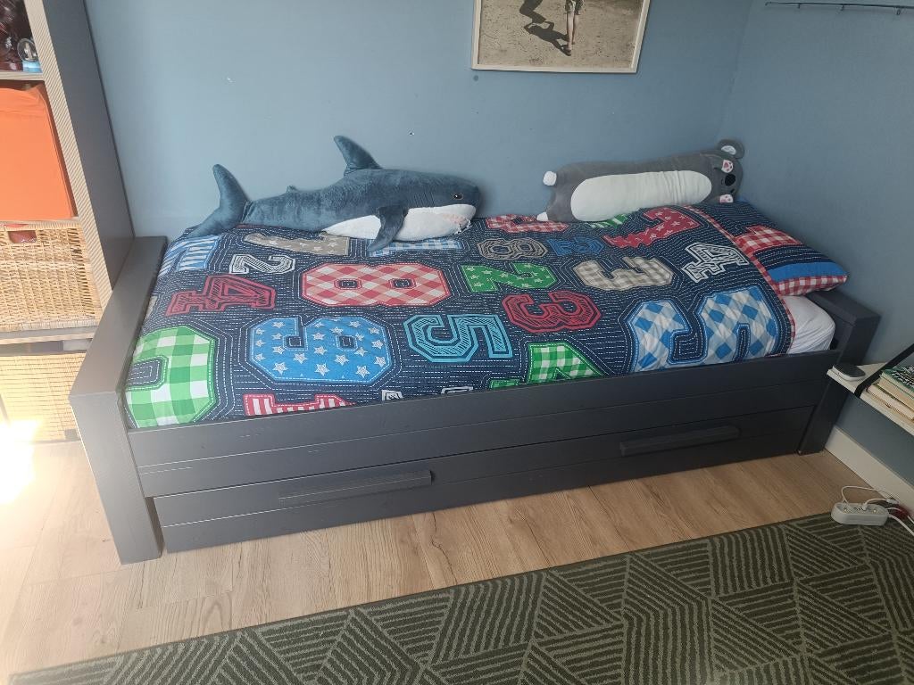 Woood Dennis grijs, Ophalen, Gebruikt, 90 cm, Eenpersoons