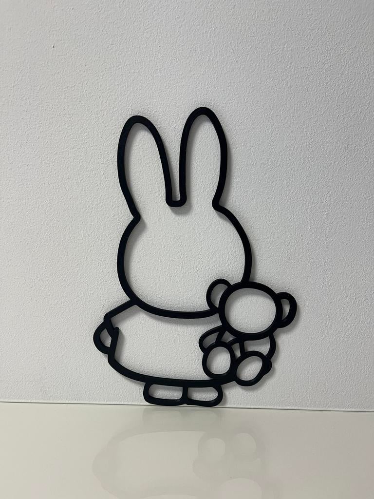 Nijntje met beertje wanddecoratie 3d geprint!, Ophalen of Verzenden, Nieuw