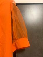 Oranje jurk met transparante mouwen, Kleding | Dames, Jurken, Verzenden, Maat 46/48 (XL) of groter, Oranje, Gedragen