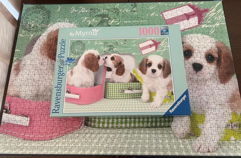 Ravensburger Legpuzzel hondjes. Puppys, Ophalen of Verzenden, 500 t/m 1500 stukjes, Zo goed als nieuw