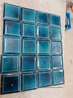 186 stuks antieke vierkante metrotegels petrol blauw 7,5x7,5, Ophalen