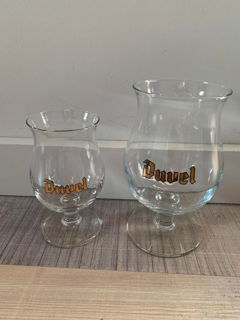 2x Duvel glas 15cl en 33cl, Verzamelen, Ophalen of Verzenden, Zo goed als nieuw, Glas of Glazen, Duvel