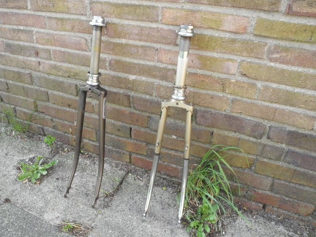 Voorvork Bridgest. Miyata  a.wiel Mavic  Cinelli stuur/pen, Ophalen of Verzenden, Racefiets, Wiel, Aluminium