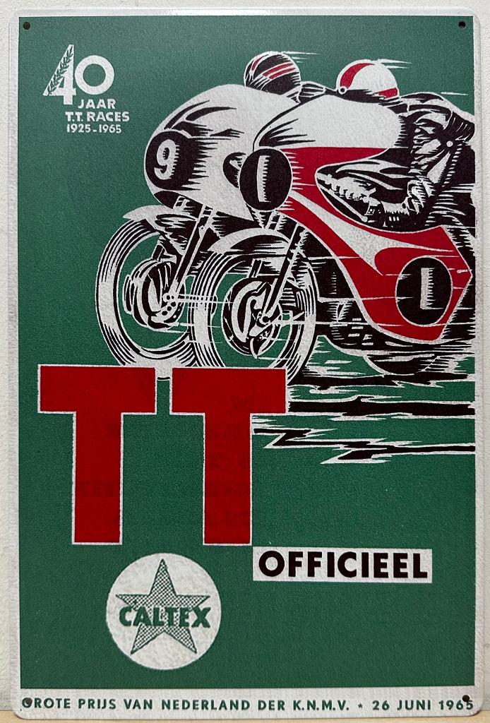 TT Assen 40 jaar 1965 reclamebord van metaal wandbord deco