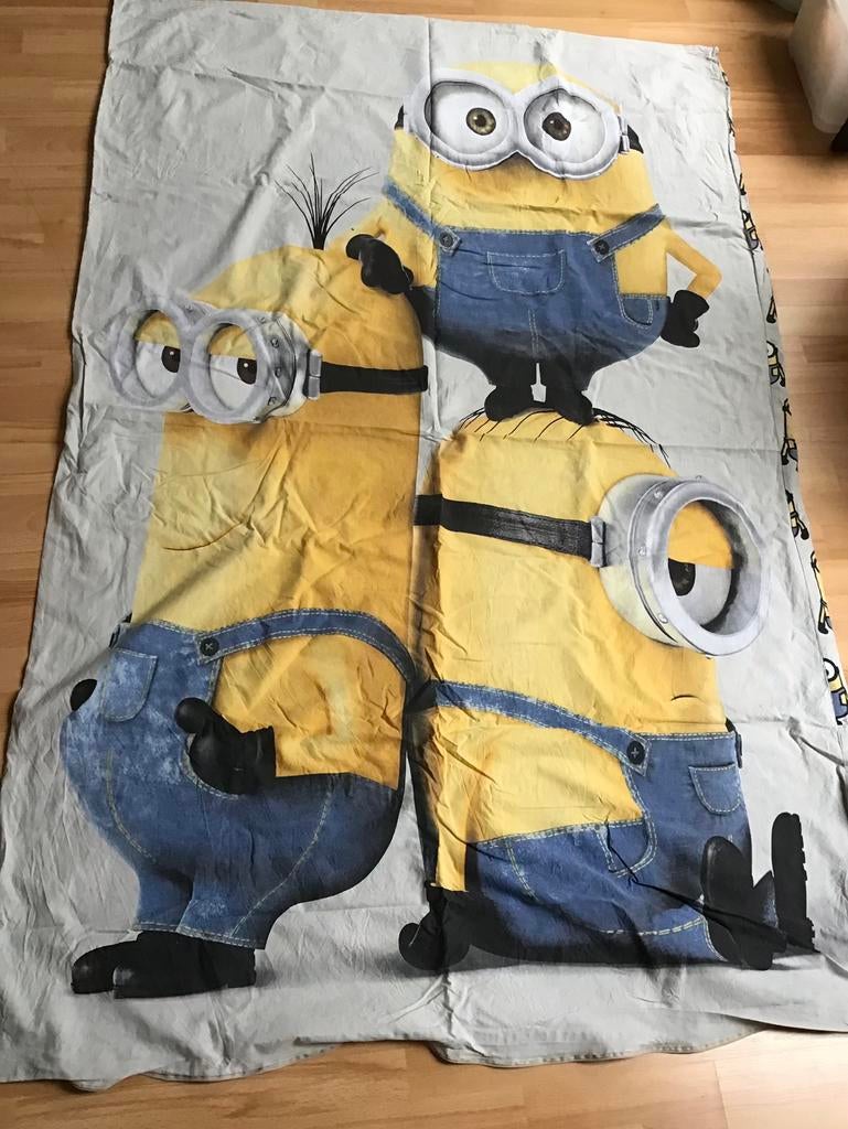 Minions dekbedovertrek 1-persoons 140 x 200 cm, Ophalen of Verzenden, Zo goed als nieuw, Jongetje of Meisje, Dekbedovertrek
