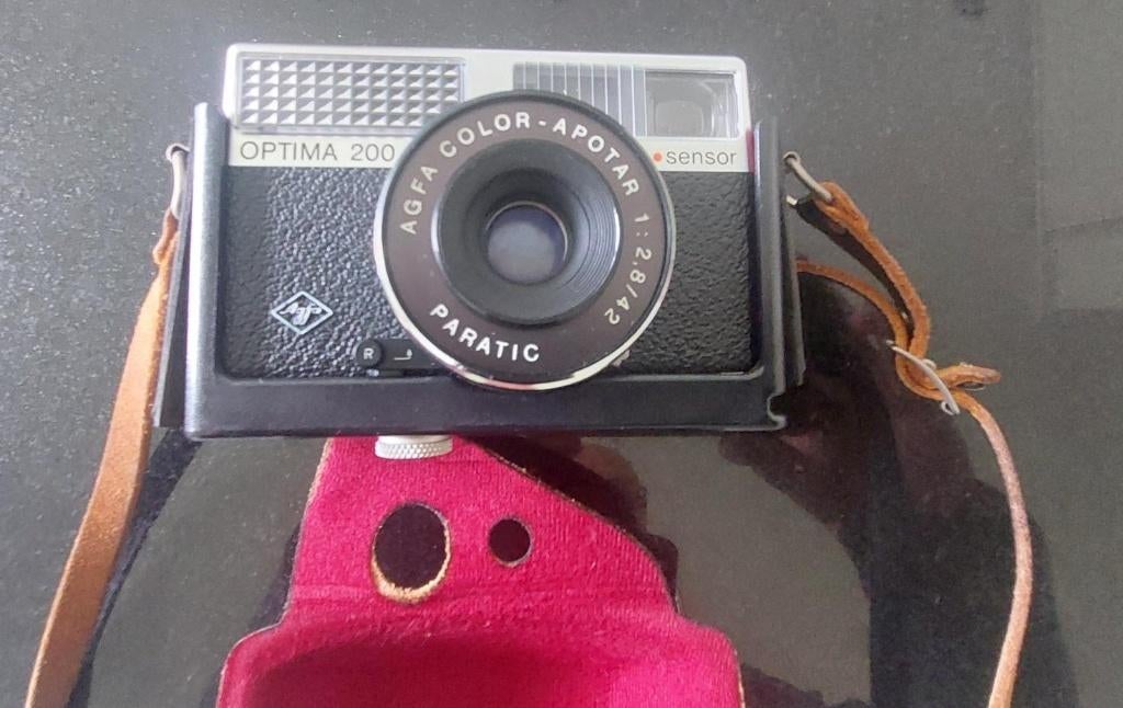 Vintage Agfa Optima 200 sensorcamera met leren tas, Audio, Tv en Foto, Fotocamera's Analoog, Ophalen, Gebruikt, Compact, Overige Merken