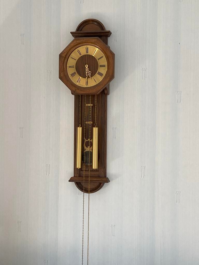 Jeka Newtimer Wandklok - Eikenhout met Mechanisch Uurwerk, Ophalen