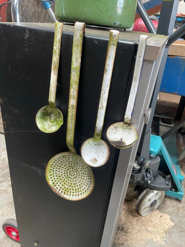 Vintage pollepels en schuimspaan, Ophalen