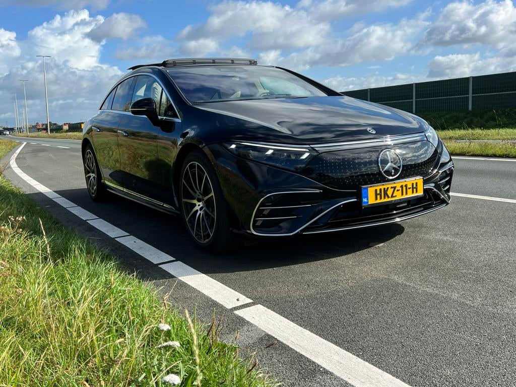 Mercedes-Benz EQS 450+ Gar-2030 Beig HUp Pan 360Cm Burm AAsb, Auto's, Automaat, Achterwielaandrijving, Zwart, Elektrisch