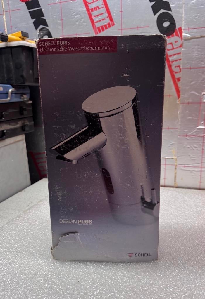 Schell Puris E wastafelkraan met sensor op batterij, Ophalen of Verzenden, Nieuw, Rvs, Kraan