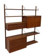 Vintage Poul Cadovius Royal System wandsysteem wallunit, Ophalen, Gebruikt, Met klep(pen), Teakhout