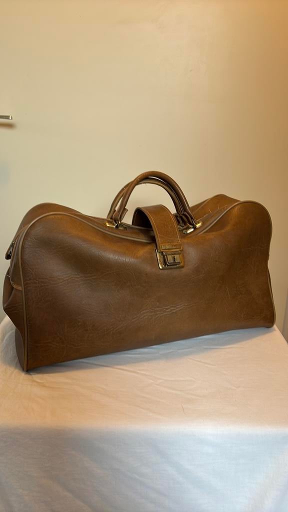 Oude reis tas valies, 40 tot 60 cm, 30 cm of meer, Bruin, Minder dan 35 cm