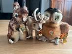 Set van 3 Steiff knuffels: Eekhoorn, Hert en Uil, Ophalen of Verzenden, Zo goed als nieuw, Overige typen