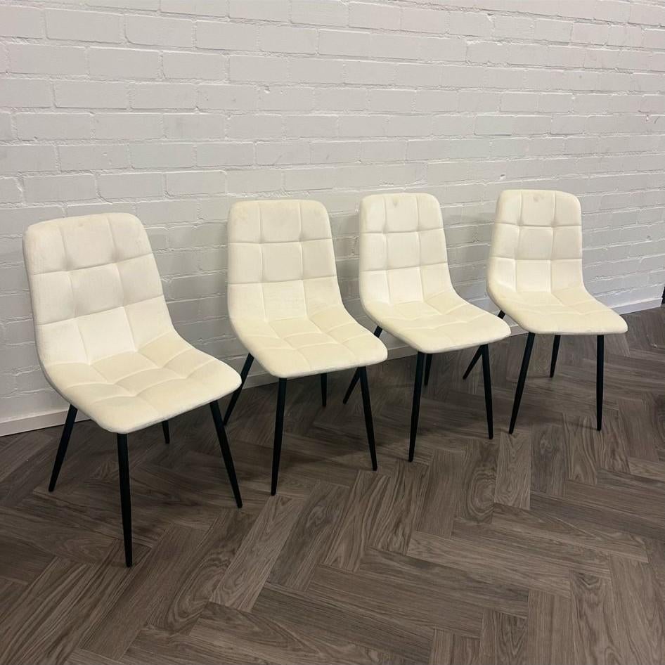 Eetkamerstoelen nieuw in doos velvet, Overige materialen, Wit, Ophalen of Verzenden, Zo goed als nieuw