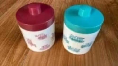 2 kleine voorraadpotten echt opaline . Vintage, Ophalen of Verzenden, Overige materialen, Pot, Bus of Blik