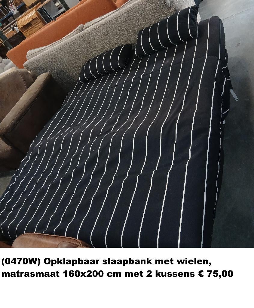 (0470W) Praktische slaapbank 160x200 cm, Huis en Inrichting, Slaapkamer | Slaapbanken, Ophalen, Gebruikt, Tweepersoons, Onbekend