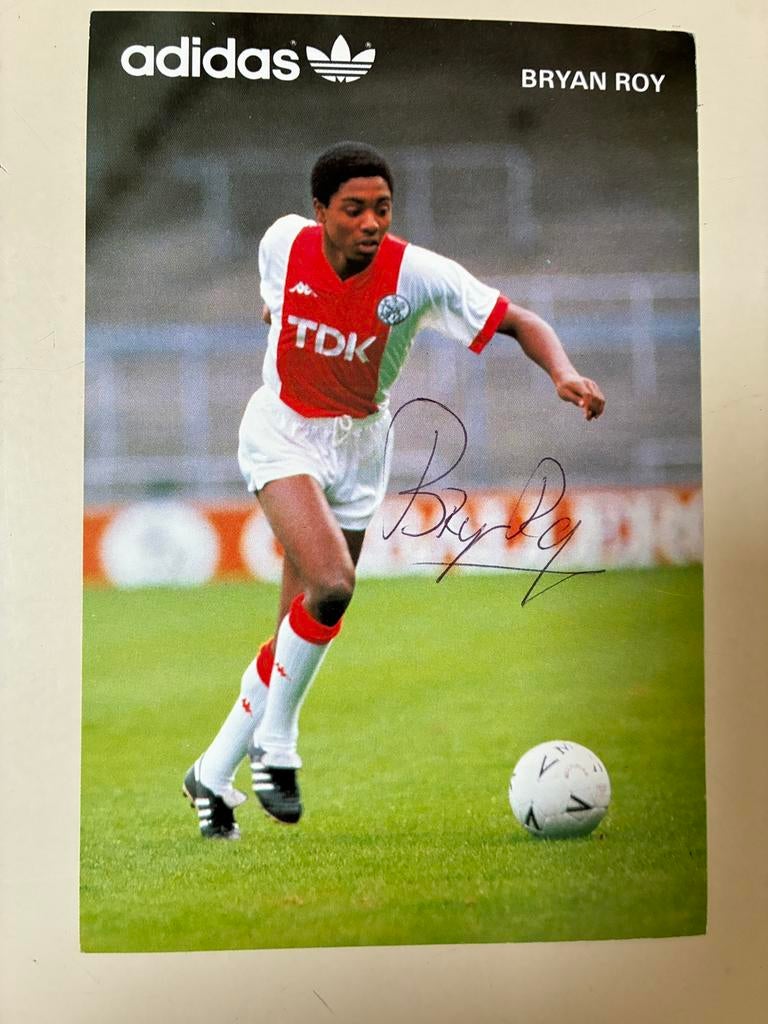 Actiefoto Brian Roy Ajax, Verzamelen, Sportartikelen en Voetbal, Ophalen of Verzenden, Zo goed als nieuw, Ajax