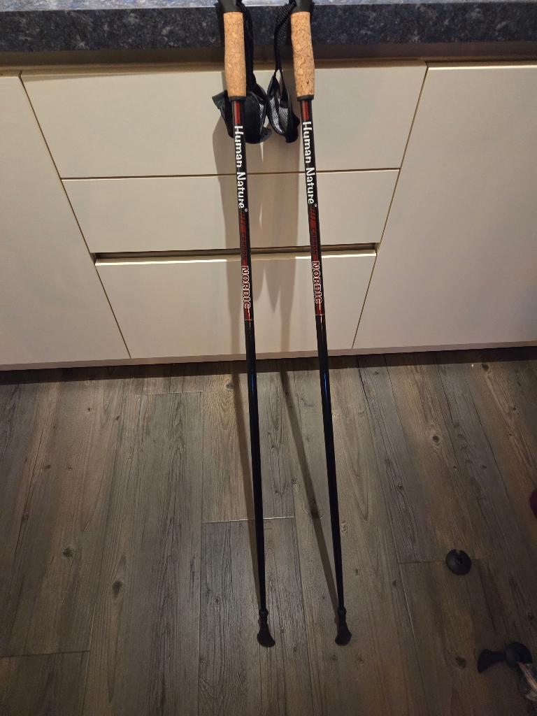 Goede Human Nature Carbon Cork Nordic walking stokken 115cm, Ophalen, Verstelbaar, Zo goed als nieuw