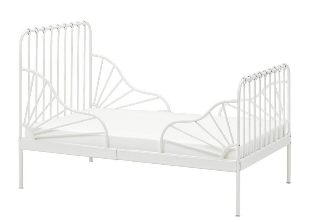 IKEA Minnen meegroeibed wit, Kinderen en Baby's, Kinderkamer | Bedden, Ophalen, 85 tot 100 cm, Zo goed als nieuw, Lattenbodem