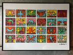 Keith Haring Retrospect 1989 poster in lijst, Gebruikt, Met lijst, Rechthoekig Liggend, Ophalen of Verzenden