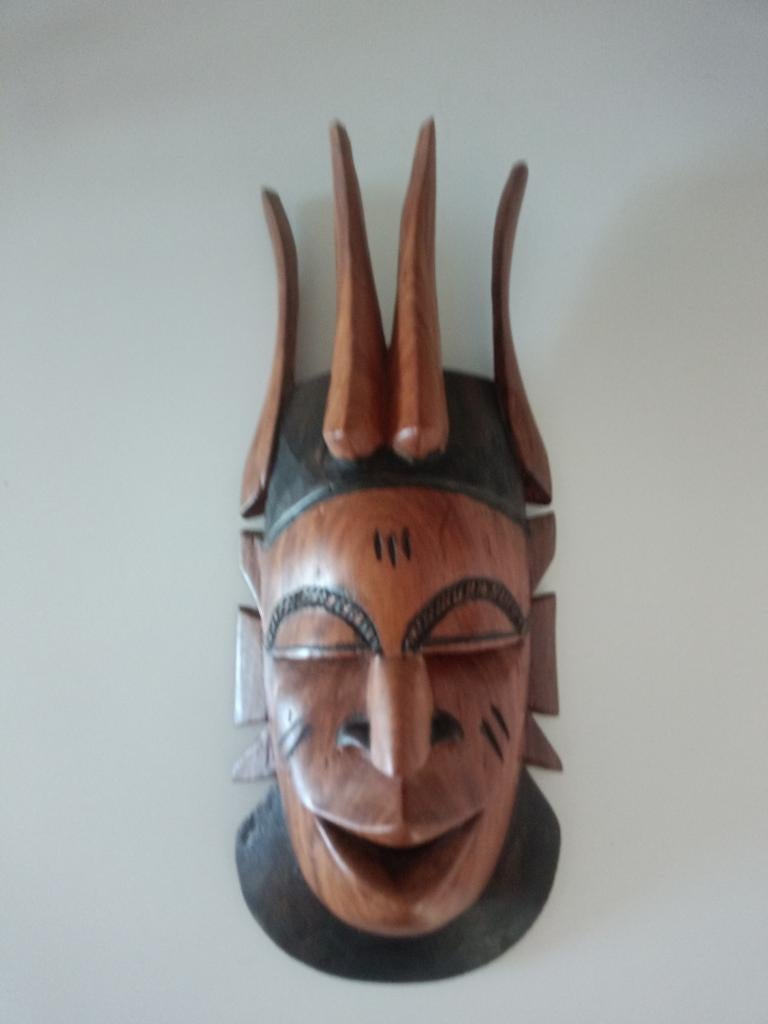 Gezicht houtsnijwerk, Antiek en Kunst, Ophalen, Overige onderwerpen, Handgemaakt, Wanddecoratie
