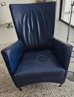 Vintage Montis Windy fauteuil - blauw leer, Ophalen, Gebruikt, 75 tot 100 cm, Vintage, Design, Modern
