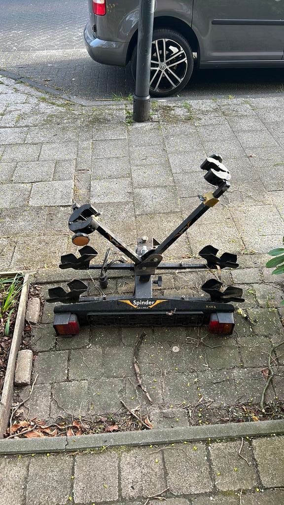 Spinder fietsdrager, Ophalen, Zo goed als nieuw, Trekhaakdrager