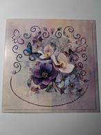 Geborduurde kaart bloemen en vlinders, Hobby en Vrije tijd, Kaarten | Zelfgemaakt, Ophalen of Verzenden, Overige thema's