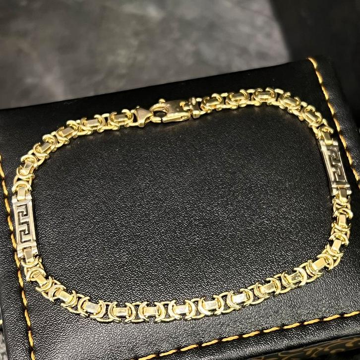 14k gouden armband koningsschakel massief 13,2 gram, Sieraden, Tassen en Uiterlijk, Armbanden, Nieuw, Goud, Ophalen of Verzenden