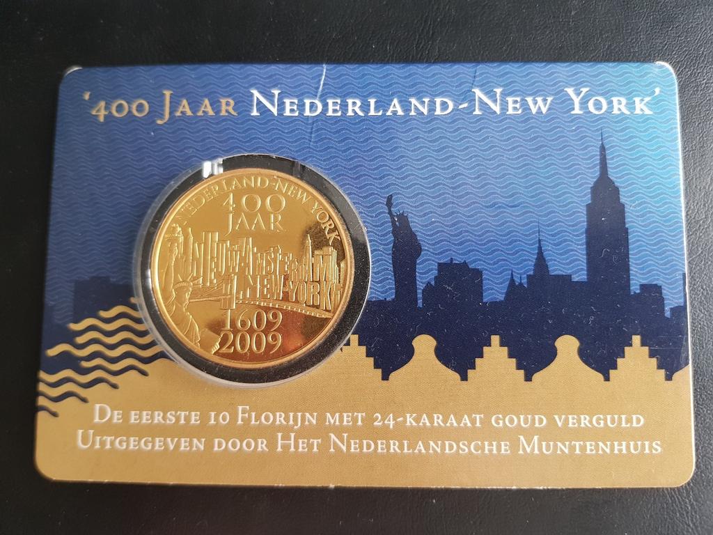 Herdenkingsmunt 400 jaar Nederland New York, Postzegels en Munten, Munten | Nederland, Ophalen of Verzenden, Koningin Beatrix